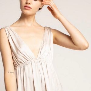 Aerie Cream V-Neck Satin Top (New, Boutique Item)